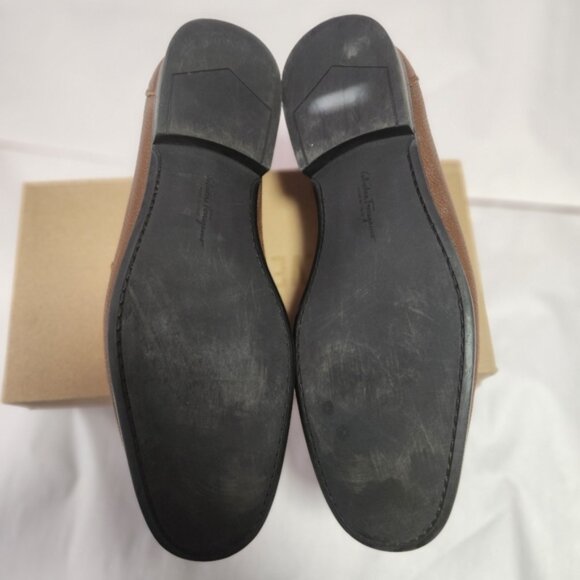 Ferragamo Salvatore Brown Leather Men's Loafers size 9.5 - Picture 4 of 8